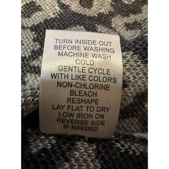 NOTATIONS Women's Cardigan Size M Black & White Animal Long Sleeve 100% Cotton - Picture 15 of 15